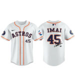 Houston Astros Hou Imai #45 Signature White Baseball Jersey