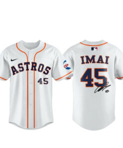 Houston Astros Hou Imai #45 Signature White Baseball Jersey
