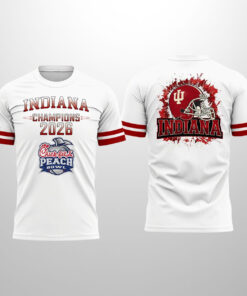 Indiana 2026 Chick-fil-A Peach Bowl Champions Shirt White