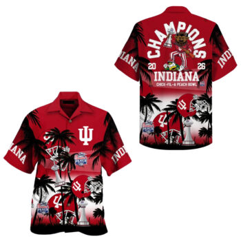 Indiana Hoosiers Champions 2025 Peach Bowl Hawaiian Shirt