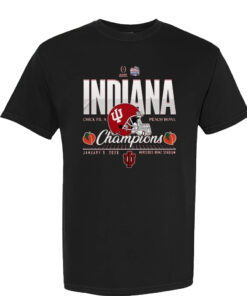 Indiana Hoosiers Chick-fil-A Peach Bowl 2025-2026 Champions Helmet Shirt