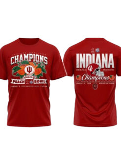 Indiana Hoosiers Chick-fil-A Peach Bowl 2025-2026 Champions T-Shirt