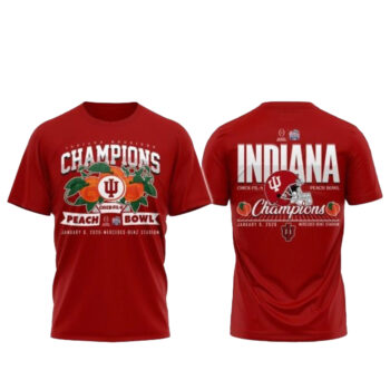Indiana Hoosiers Chick-fil-A Peach Bowl 2025-2026 Champions T-Shirt