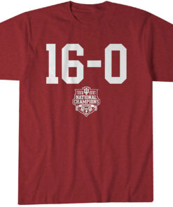 Indiana Hoosiers Football 16-0 2025 CFP National Champions T-Shirt