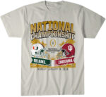 Indiana Hoosiers & Miami Hurricanes CFP National Championship Matchup T-Shirt