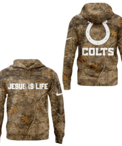 Indianapolis Colts Jesus Is Life Camo Hoodie