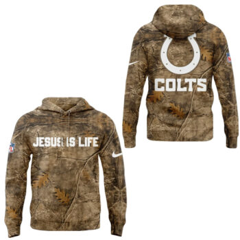 Indianapolis Colts Jesus Is Life Camo Hoodie