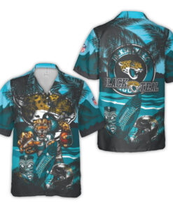 Jacksonville Jaguars Black & Tea Hawaiian Shirt