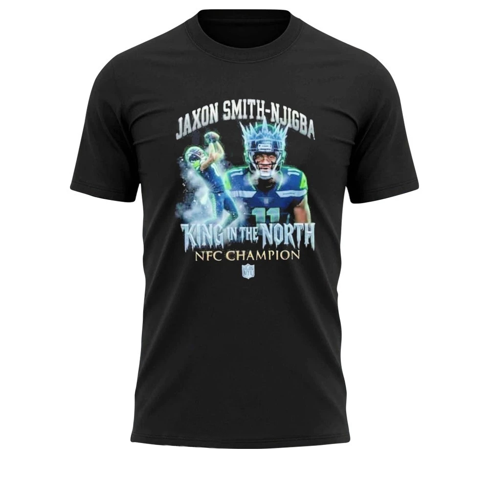 Jaxon Smith-Njigba King In The North Seattle Seahawks NFC Champion Super Bowl LX 2026 T-Shirt Jaxon Smith-Njigba King In The North Seattle Seahawks NFC Champion Super Bowl LX 2026 T-Shirt
