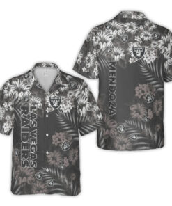 Las Vegas Raiders Mendoza Logo Floral Hawaiian Shirt