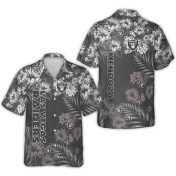 Las Vegas Raiders Mendoza Logo Floral Hawaiian Shirt