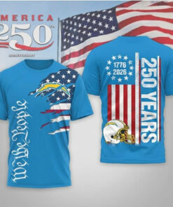 Los Angeles Chargers Football League We The People USA 250th Anniversary T-Shirt