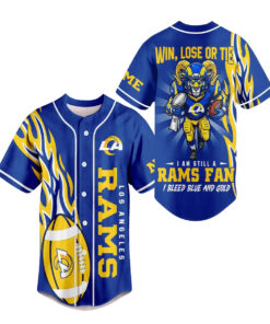 Los Angeles Rams 2026 I Bleed Blue And Gold Personalized Name Baseball Jersey