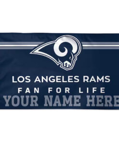 Los Angeles Rams Fan For Life Personalized Name Here Flag