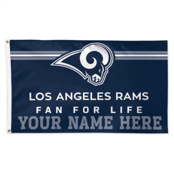 Los Angeles Rams Fan For Life Personalized Name Here Flag