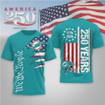 Miami Dolphins Football League We The People USA 250th Anniversary T-Shirt