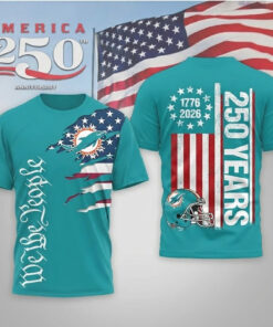 Miami Dolphins Football League We The People USA 250th Anniversary T-Shirt