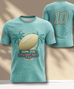 Miami Hurricanes 2026 College Football Championship Custom Name and Number Game Night Shirt