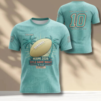 Miami Hurricanes 2026 College Football Championship Custom Name and Number Game Night Shirt