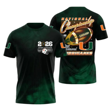 Miami Hurricanes 2026 National Championship Orange and Green T-Shirt