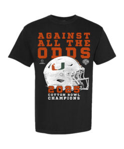 Miami Hurricanes Black Against All The Odds Cotton Bowl Champs T-Shirt