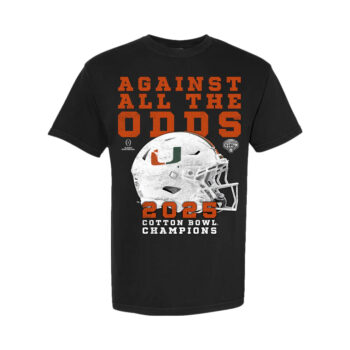 Miami Hurricanes Black Against All The Odds Cotton Bowl Champs T-Shirt