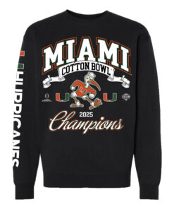 Miami Hurricanes Black College Football Playoff Cotton Bowl Champions Sweatshirt
