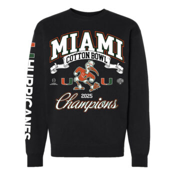 Miami Hurricanes Black College Football Playoff Cotton Bowl Champions Sweatshirt