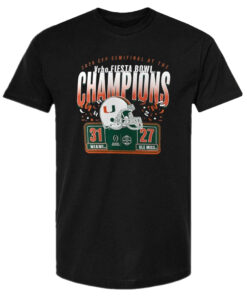 Miami Hurricanes College Football Playoff 2026 Fiesta Bowl Champions Scoring Drive T-Shirt