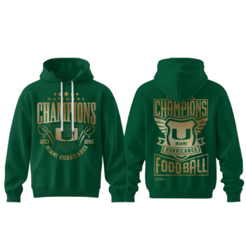 Miami Hurricanes Football 2026 National Champions Green Hoodie