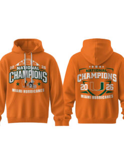 Miami Hurricanes Football 2026 National Champions Orange Hoodie