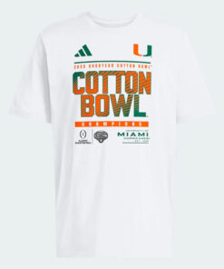 Miami Hurricanes White 2025 Goodyear Cotton Bowl Champions T-Shirt