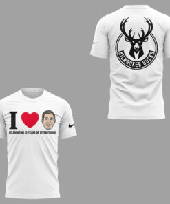 Milwaukee Bucks Celebrating 12 Years of Peter Feigin White T-Shirt