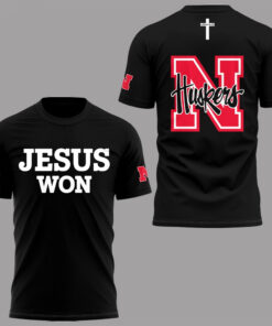 Nebraska Huskers Jesus Won Black T-Shirt