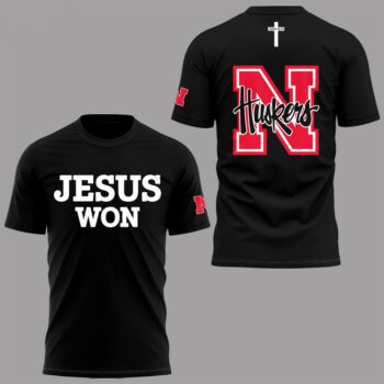 Nebraska Huskers Jesus Won Black T-Shirt