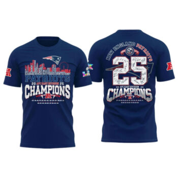 New England Patriots 2025 AFC East Division Champions Signature T-Shirt