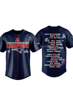 New England Patriots AFC Champions 2025-2026 Locker Room Trophy Baseball Jersey
