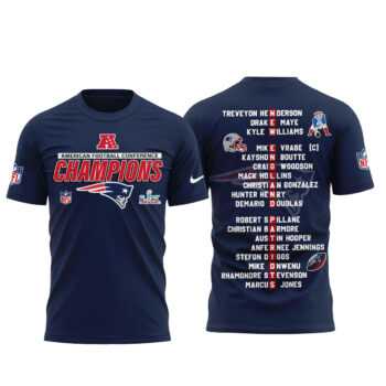 New England Patriots AFC Champions 2025-2026 Locker Room Trophy T-Shirt