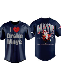 New England Patriots I Love Drake Maye Baseball Jersey