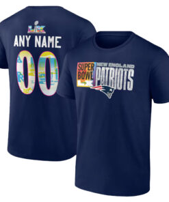 New England Patriots Super Bowl LX Custom Name & Number T-Shirt