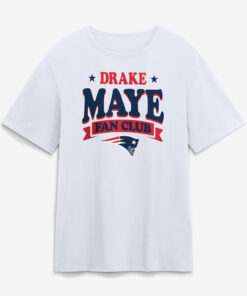 New England Patriots White Drake Maye Fan Club T-Shirt