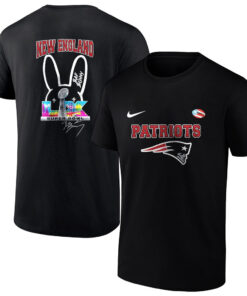 New England Patriots x Bad Bunny Halftime Super Bowl Signature Football T-Shirt