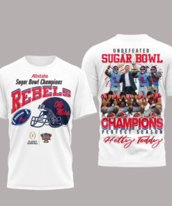 Ole Miss Rebels NCAA Undefeated Sugar Bowl Champions Hotty Toddy T-Shirt