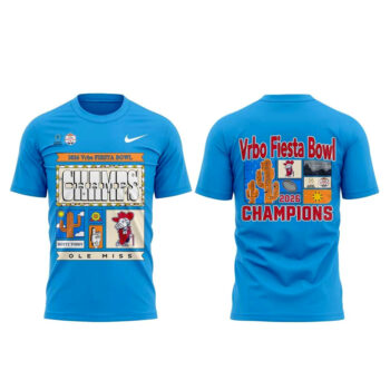 Ole Miss Vrbo Fiesta Bowl Champion 2026 Blue T-Shirt