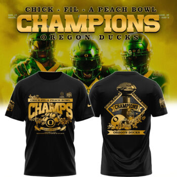 Oregon Ducks Chick-Fil-A Peach Bowl Champions T-Shirt