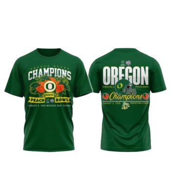 Oregon Ducks Chick-fil-A Peach Bowl 2026 Champions Rose Shirt