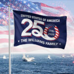 Patriotic 250th Anniversary 1776-2026 United States Custom Name Fammily Flag