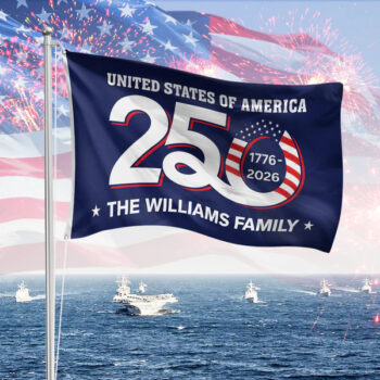 Patriotic 250th Anniversary 1776-2026 United States Custom Name Fammily Flag