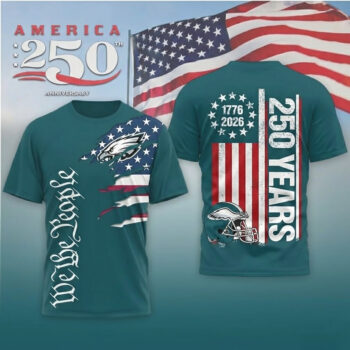 Philadelphia Eagles Football League We The People USA 250th Anniversary T-Shirt