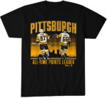 Pittsburgh Penguins Sidney Crosby and Mario Lemieux Pittsburgh All-Time Points Leader T-Shirt